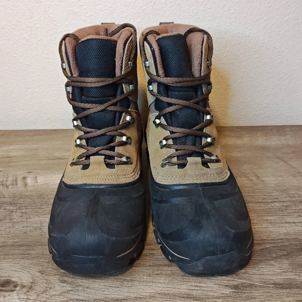 Sorel Buxton Lace‎ Snow Boots Mens 9 Brown Black Waterproof Insulated NM2737-257